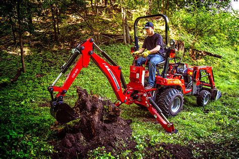 small tractor with backhoe attachment